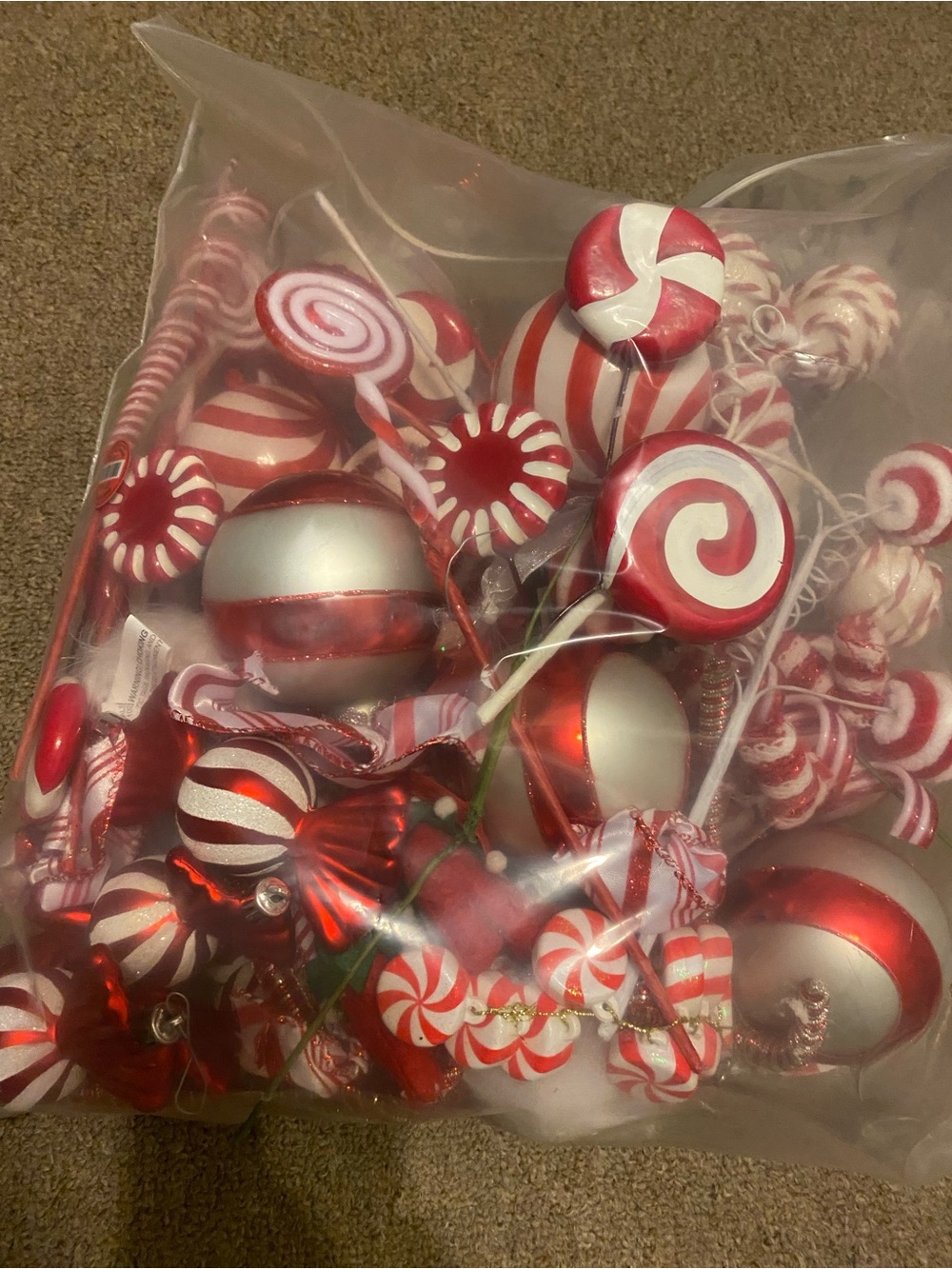 Christmas peppermint theme ornaments bundle.